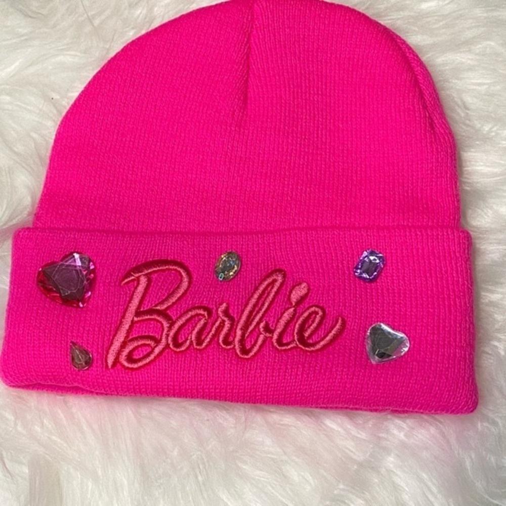 Barbie beanie Pink with rhinestones